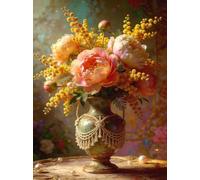1500 Piece Jigsaw Puzzles for Adults Vintage Vase, Puzzles 1500 Pieces for Adults, 34x22 inch Difficult Jigsaw Puzzles with Letters on Back, Fun puzzle for Family Activity
