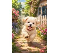 1500 Piece Jigsaw Puzzles for Adults White Dog Yard, Puzzles 1500 Pieces for Adults, 34x22 inch Difficult Jigsaw Puzzles with Letters on Back, Fun puzzle for Family Activity