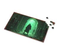 1500 Piece Puzzle A Mysterious Figure Surrounded By Skeletons In A Haunting Green-L Picture Puzzle Gift For 4 Year Old Boy Spot It Game For Kids(1000PCS)