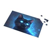 1500 Piece Puzzle Blue-Eyed Black Cat In Space Picture Puzzle Jigsaw Puzzles 1000 Pieces Puzzles For Adults 500(300PCS)