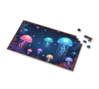 1500 Piece Puzzle Colorful Jellyfish Illuminating The Deep Blue Sea Picture Puzzle Gift For 4 Year Old Boy Spot It Game For Kids(1000PCS)