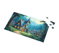 1500 Piece Puzzle Enchanted Forest Village At Twilight Picture Puzzle Kids Toys For Girls Games For Kids 8-12(500PCS)