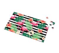 1500 Piece Puzzle Flamingos, Flowers, And Stripes: A Tropical Pattern Picture Puzzle 500 Piece Puzzles For Adults Clearance Toys For Ag(500PCS)