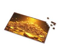 1500 Piece Puzzle Golden Treasure: A Mountain Of Wealth And Luxury Picture Puzzle Gift For 4 Year Old Boy Spot It Game For Kids(1000PCS)