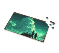 1500 Piece Puzzle Two Figures Stand Before An Enigmatic Cloud Formation Picture Puzzle Gift For 4 Year Old Boy Spot It Game For Kids(300PCS)