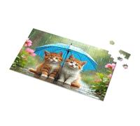1500 Piece Puzzle Two Kittens Under An Umbrella In The Rain Picture Puzzle Kids Toys For Girls Games For Kids 8-12(500PCS)