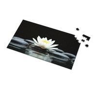 1500 Piece Puzzle White Lotus On Black Stones Picture Puzzle Puzzle Toys Under 10 Dollars(300PCS)