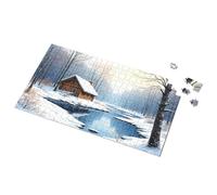 1500 Piece Puzzle Winter Cabin By The River Picture Puzzle Toddler Toys Puzzles For Kids Ages 4-6(1000PCS)