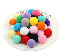 1500 Pieces 10mm Craft Pom Poms Cotton Rainbow Ball Easter Festive Pom Poms Self Adhesive Pompom Fluffy Mini Pom Pom Ball Fuzzy Ball for Jewelry Making Clothing Appliques (Random Color Mix)