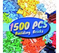 1500 Pieces Building Bricks, Classic Bulk Small Blocks, Classic Building Bricks Set Basic Building Blocks Compatible with All Major Brands