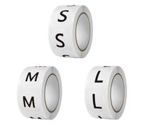 1500 Pieces Clothing Size Round Sticker, 1" inch Circle Clothes Size Labels, 3 Rolls 500 Pieces/roll Self Adhesive Apparel Sizing Tags for T Shirts Trousers Skirt Retail (S M L, 2.5 cm/ 25 mm)