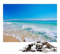 1500 Pieces Puzzles for AdultsBlue Ocean,Ocean Beach Wave Romantic Scenery Design Suitable for people aged 14 and above Home Decoration game Gift of works of art.size:22.4x34.2 inch