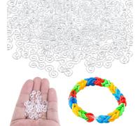 1500 Pieces S-Clips for Loom Bands - Plastic Clasps for Loom Bracelets, Rubber Bands and DIY Jewelry - Transparent Connection Clips for Creative Crafts Projects with Rubber Loops