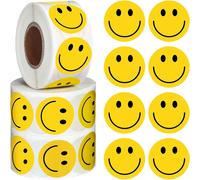 1500 Pieces Smile Face Decal Small Happy Face Decal Mini Motivational Stickers Colorful Stickers Behavior Chart Stickers for Student (1 Inch)
