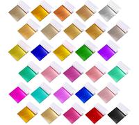 1500 Sheets 30 Colors Gold Leaf Sheets Gold Foil Sheets Imitation Gold Leaf Paper Multi Color Metallic Gold Leaf Sheets for Arts Decoration Handcrafts Furniture DIY Nails Paintings Slime Wall