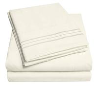 1500 Supreme Collection Bed Sheet Set - Extra Soft, Elastic Corner Straps, Deep Pockets, Wrinkle & Fade Resistant Hypoallergenic Sheets Set, Luxury Hotel Bedding, King, Ivory