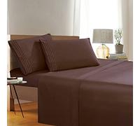 1500 Thread Count Wrinkle & Fade Resistant Egyptian Quality 4-Piece Bed Sheet Set Ultra Soft Luxurious Set includes Flat Sheet, Fitted Sheet and 2 Pillowcases, Full Size, Espresso Brown