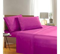 1500 Thread Count Wrinkle & Fade Resistant Egyptian Quality 4-Piece Bed Sheet Set Ultra Soft Luxurious Set includes Flat Sheet, Fitted Sheet and 2 Pillowcases, King Size, Passionate Pink