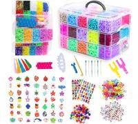 15000+ Loom Bands Kit - Vibrant Colors Loom Bands - Rubber Bands Bracelet Making Kit with A,B,C Beads, Bracelet Connector and Tools with Storage Box - DIY Arts & Crafts Easter Gift for Girls& Boys