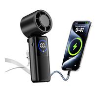 15000mAh Handheld Portable Turbo Fan with Ice Cooler,100 Speeds, Rechargeable Personal Fan for 50H, 4-in-1 Desk Fan USB-C Cable & Display, Small Pocket Hand Fans for Travel/Outdoor/Home/Office