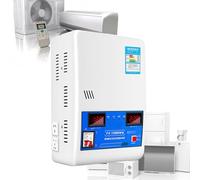 15000W/20000W/30000W Automatic Electronic Voltage Stabilizer,Single AC Voltage Stabilizer Output 220V Household Automatic,for Air Conditioning, Dual Digital Display, High Capacity (White, 15000W)