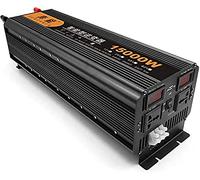 15000W Pure Sine Wave Power Inverter 12V DC to 110V AC with LCD Display and 2A USB Adapter - Surge Protection for RV, Camping, and Travel