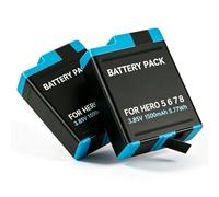 1500mAh High Capacity Replacement Battery Pack for GoPro Black Cameras 5/6/7/8, 3.85V 5.77Wh Long Lasting Rechargeable Spare Action Camera Battery (2 Pack)