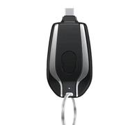 1500mAh Keyring Power Bank, Keychain Portable Charger for Android, Type-C Mini Power Emergency Pod, Compact External Fast Charging charger for outdoor (Black Type-C)