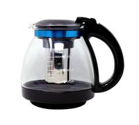 1500Ml Glass Teapot With Stainless Steel Infuser & Lid Loose Leaf Black Modern