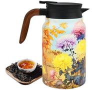 1500ml Thermal Coffee Carafe, Vintage Floral Pattern Tea Pot Built in Infuser, Stainless Steel Thermal Teapot, Leak-Proof Vacuum Insulated Carafe for Coffee Tea Hot/Cold Drinks(Style 3)