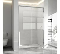 1500mm Reversible Sliding Shower Enclosure Cubicles, 1500x700mm Shower Tray Included, 5mm Toughened Glass Screen, Wet Room Bathroom Cubicle, Smooth Sliding Door, Shower Cubicle with Tray(Chrome)