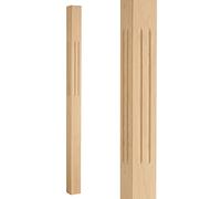 1500mm Square Fluted Oak Newel Post (1500mm Full Post)