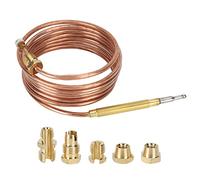 1500mm Universal Thermocouple Kits Gas Stove Thermocouple with Nuts Fireplace Replacement Kit Gas Stove Induction Cooker Heater Adaptors Heating Device Fireplace Heater Universal