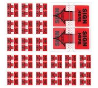 1500pcs/30 Packs Sign Here Tabs, Sign Here Stickers with Arrow Symbols, Sign Here Sticky Notes Arrow Tabs Sign Here Flags for Reminder Office School Notebook Annotation (Red)