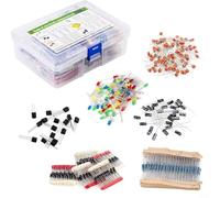 1500PCS Electronic Components Kit Resistors LEDs Capacitors Diodes Transistors Assortment Case for Arduino for raspberry Pi Maker Labs 10x6x3cm(1500)