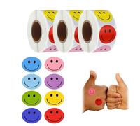 1500PCS Smiley Face Stickers,SMI/Ley Happy Fac/e Sti-ckers,Cute Cartoon Smiley FA/ce Rewar/d Stic-k/ers,3 Roll of Emoji Stickers,Well Done Sti/ckers,Small Reward Stic/KERS for Teacher and School