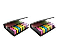1500Pcs Sticky Notes Set Memo Desktop Organiser Holder Index Tab Post Arrow Bookmark Removable Self Adhesive Flags Notepad Rectangular Fluorescent Color Gifts for Students Teachers (Pack of 2)