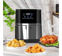 1500W 4.5L Air Fryer 8 Presets With Digital Display Black & Steel