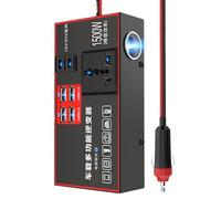 1500w Car 12v24v Charging Inverter Converter, Vehicle Power Inverter, Vehicle Charging Adapter, 1500w Multi-Port Feature, Usb Compatibility, Black, For Workstation, Marine, Truck, Road, Boat, Travel