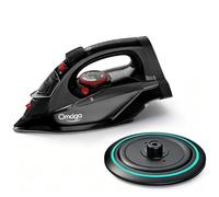 1500W Cordless Iron with Steam, Cordless Clothes Iron with 11oz Water Tank, Cordless Drip Iron with Ceramic Sole and 3 Temperature Settings, Black