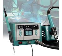 1500W Digital Display Soldering Iron Station, 212-932°F Adjustable Temperature Rework Station, with 40W Hot Air Gun, 128L/min Maximum Air Volume, Intelligent Temperature Correction, for Phone Weld