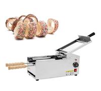 1500W Electric Chimney Bread Roll Grill Maker, Commercial Ice Cream Cone Cake Oven with 2 Baking Rollers, Adjustable Temp 50-300°C for Restaurant