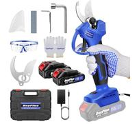 1500W Electric Garden Secateurs with 2 x 1.5Ah Battery and Charger, 21V Pruning Shears Cordless, Brushless Motor Electric Pruning Shears, Max 30mm Cutting Diameter Branch Cutter Tool for Pruning Trees
