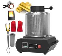 1500W Electric Gold Melting Furnace with Insulation Net & Metal Casting Kit, Digital PID Temperature Control, Metal Melting Tool for Melt Scrap, DIY Casting & Jewelry Making(Black,1KG)