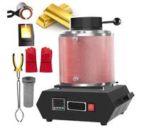 1500W Electric Gold Melting Furnace with Insulation Net & Metal Casting Kit, Digital PID Temperature Control, Metal Melting Tool for Melt Scrap, DIY Casting & Jewelry Making(Red,3KG)