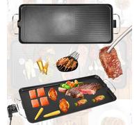 1500W Electric Grill BBQ Griddle,5 Temp Control Quick 240°C Heating, Large Teppanyaki Hot Plate , Energy Saving Electric BBQ for Sunday Roasts, Pancakes & Indoor Grilling