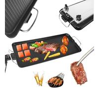1500W Electric Grill BBQ Griddle,Detachable Plug & Splash-Proof Design - Portable Outdoor Griddle for Camping Trips, RV Adventures & Picnics (XL 68cm Tray)