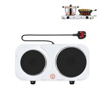 1500W Electric Hot Plate Double with Temperature Control, 5 Power Levels Electric Stove Camping Stove For Home & Caravan