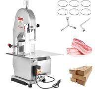 1500w Electric Meat Bandsaw,Stainless Steel Countertop Bone Saw,9.8in Cutting Height,6 Blades