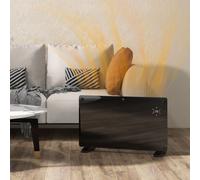1500W Electric Space Heater Radiator Wifi Smart App 24Hr 7 Day Timer HOMCOM Black One Size